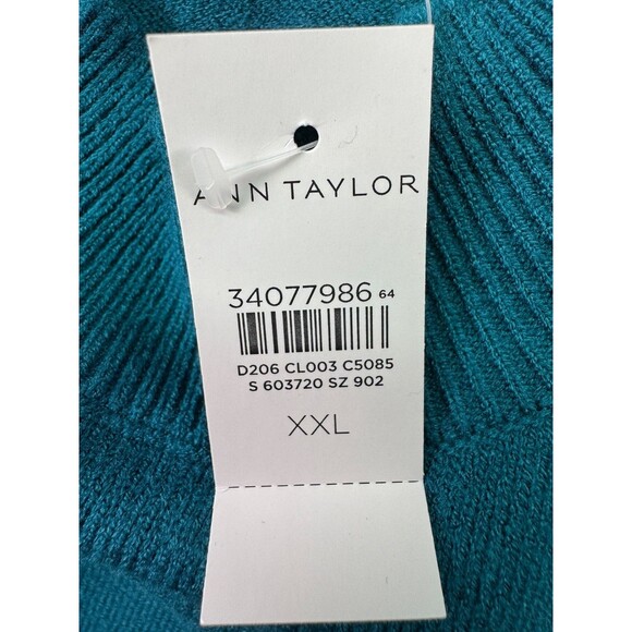 Ann Taylor Women's Size XXL Short Sleeve Mock Neck Sweater Rhinestone Buttons - Picture 7 of 8